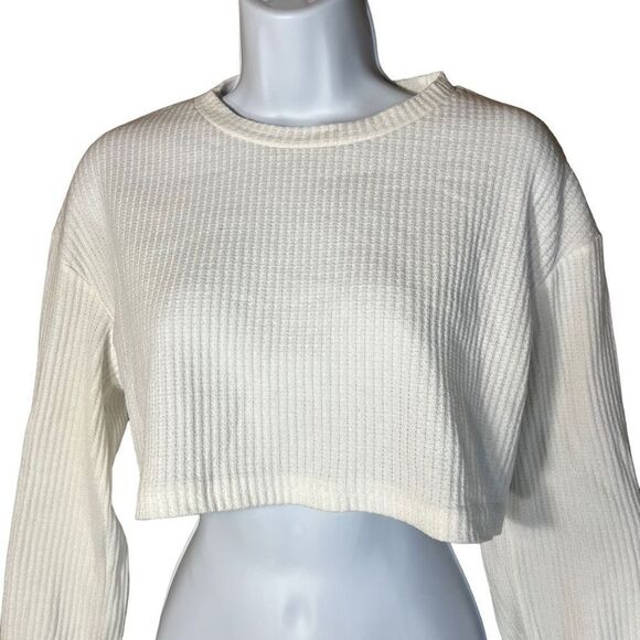 Zaful White Cropped Sweater Size Small‎ - Picture 2 of 6